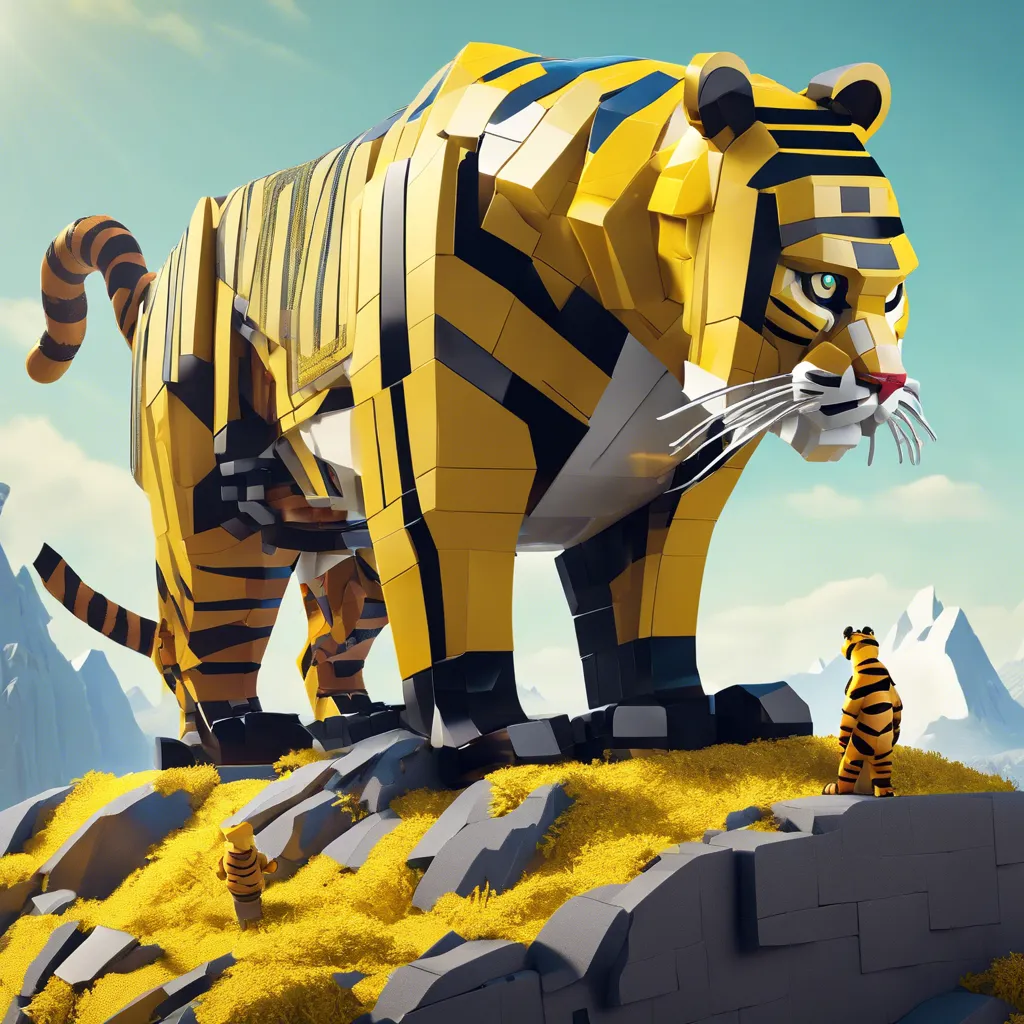 ai nft image of 3d block animals 2