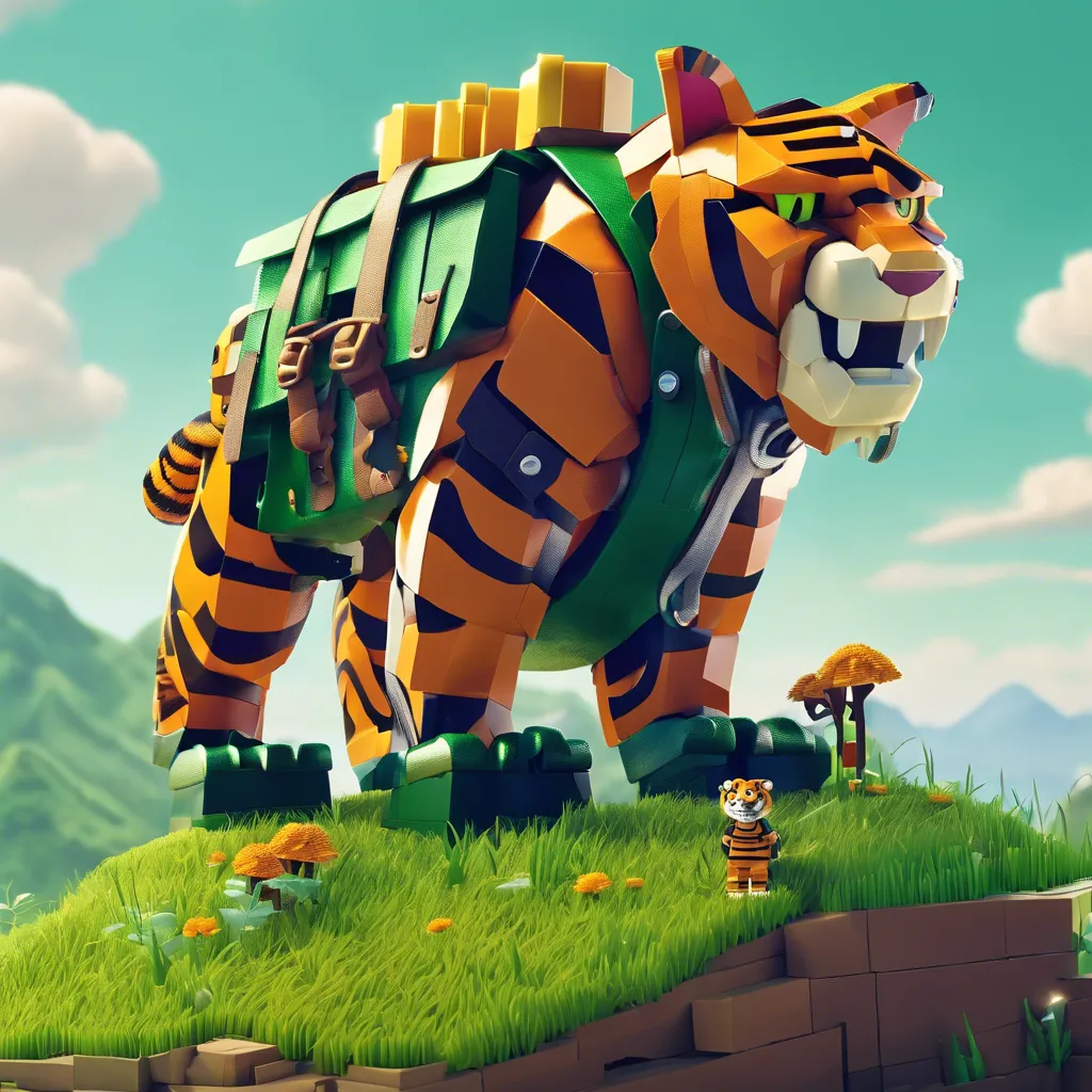 ai nft image of 3d block animals 7